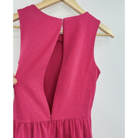 J.Crew Factory DayBreak Fuchsia Cotton Dress Pockets Size XS Preppy FLAWS - Picture 10 of 14